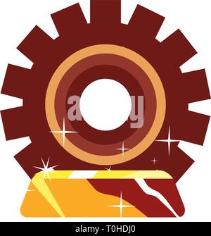 gear work gold dollar symbol vector illustration Stock Vector Image ...