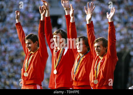sports, XXII Olympic Games, Moscow, 4 X 100 meter relay, 1980, Additional-Rights-Clearance-Info-Not-Available Stock Photo