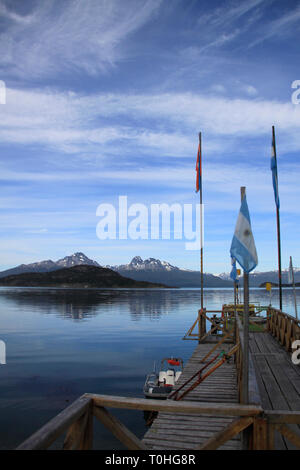 View of Lapataia Bay in Tierra del Fuego National Park, Argentina. Stock Photo