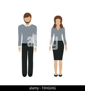 man and woman character in casual business look isolated on white background vector illustration EPS10 Stock Vector