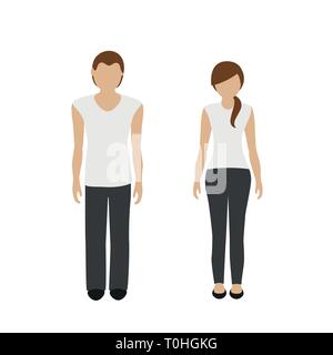 man and woman character in sport clothes isolated on white background vector illustration EPS10 Stock Vector