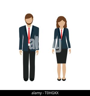 man and woman character in business look isolated on white background vector illustration EPS10 Stock Vector