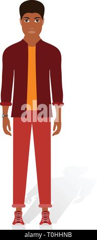 Half body young man with light skin tone and dark colored hair wearing  jacket outer, shirt, and black tie vector illustration isolated on square  background. Simple flat outlined cartoon anime style. 28135113