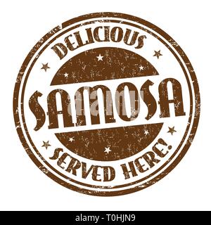 Samosa sign or stamp on white background, vector illustration Stock Vector