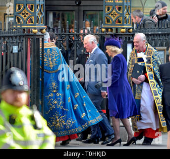Prince Charles and Camilla / Duke and Duchess of Cornwall, arriving at Westminster Abbey, Commonwealth Day 2019