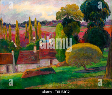 Paul Gauguin, A Farm in Brittany, painting, c. 1894 Stock Photo