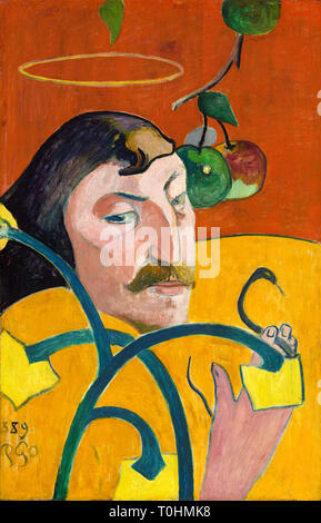 Paul Gauguin (1848-1903), Self Portrait with Halo and Snake, 1889 Stock Photo