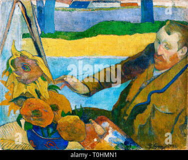 Paul Gauguin, Vincent Van Gogh Painting Sunflowers, Post-Impressionist painting, Arles, France, 1888 Stock Photo