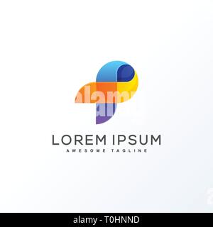 Letter P Design concept Illustration Vector Template. Suitable for Creative Industry, Multimedia, entertainment, Educations, Shop, and any related bus Stock Vector
