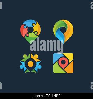 P In Map Design concept Illustration Vector Template. Suitable for Creative Industry, Multimedia, entertainment, Educations, Shop, and any related bus Stock Vector