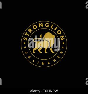 Strong Lion Color Design concept Illustration Vector Template. Suitable for Creative Industry, Multimedia, entertainment, Educations, Shop, and any re Stock Vector