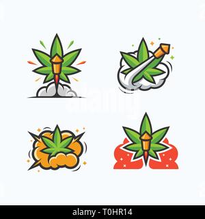 Abstract Ganja Boom illustration vector Design template. Suitable for Creative Industry, Multimedia, entertainment, Educations, Shop, and any related  Stock Vector
