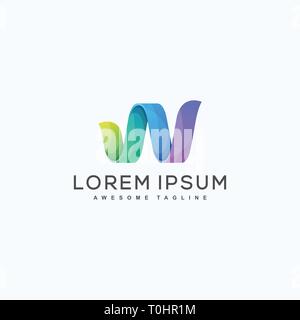Abstract Letter W illustration vector Design template. Suitable for Creative Industry, Multimedia, entertainment, Educations, Shop, and any related bu Stock Vector