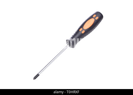 Black and orange screwdriver isolated on white background Stock Photo