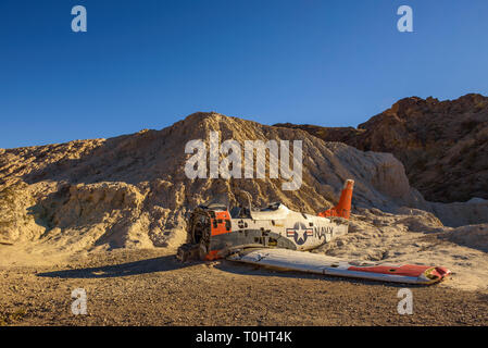 Plane wreck in Nelson ghost town located near Las Vegas in Nevada Stock Photo