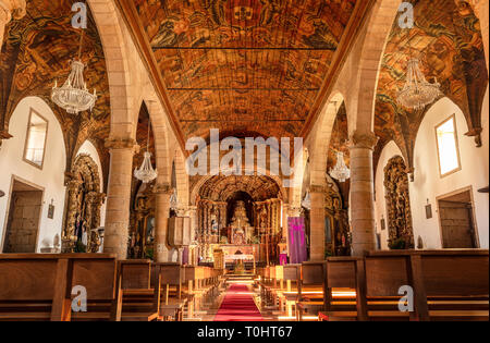 Vila Nova de Foz Coa, Portugal - March 9, 2019: Interior of the mother church. Stock Photo