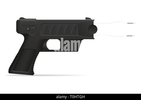 stun gun weapon self defense vector illustration isolated on white background Stock Photo