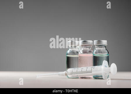 Three vials of medications Stock Photo