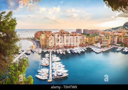 Luxury Monaco-Ville harbour of Monaco, Cote d'Azur Stock Photo