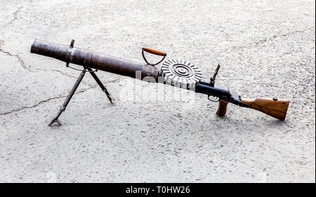 First World War weapon. Lewis automatic machine gun Stock Photo