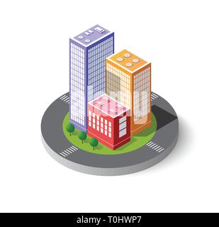 Colorful 3D isometric city Stock Vector Image & Art - Alamy
