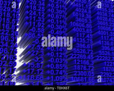 Share prices quoted. Real time quotes at the stock exchange. High resolution image. Stock Photo