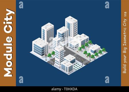 Isometric 3D landscape top Stock Vector