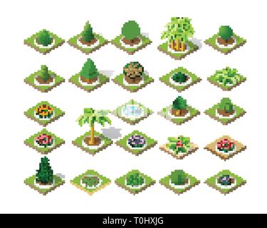 Set of design elements isometric Stock Vector