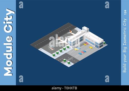 Winter isometric airport Stock Vector