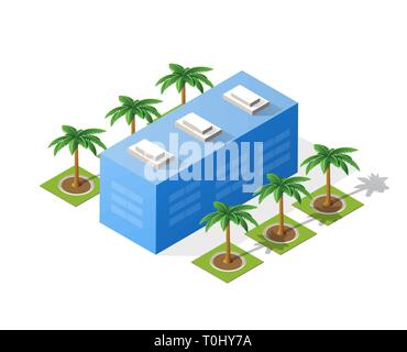 Colorful 3D isometric city Stock Vector