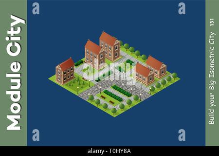 Old vintage retro city Stock Vector