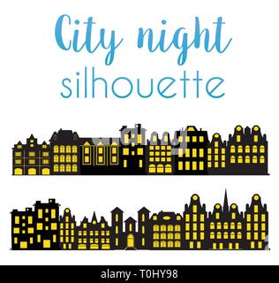 Night silhouette of the city Stock Vector