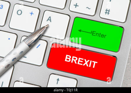 Brexit printed on computer keyboard Stock Photo