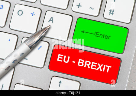 Brexit printed on computer keyboard Stock Photo