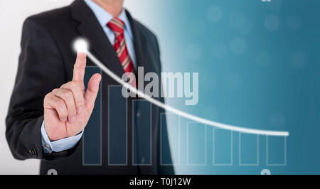 businessman shows success with chart Stock Photo