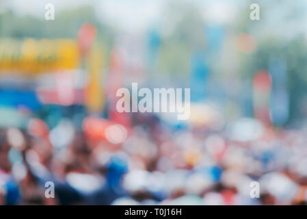 Blurry background for web site design, defocus crowd of people on city street Stock Photo