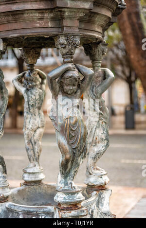 Fountain in Rossio Square, Lisbon, Portugal Stock Photo