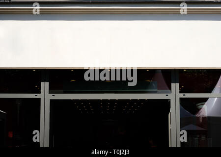 shop entrance, store front facade billboard mockup - Stock Photo