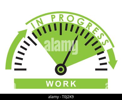 work in progress - monitoring  scale -  illustration template Stock Vector