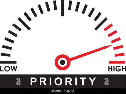 high priority  index dial scale -   illustration design template Stock Vector