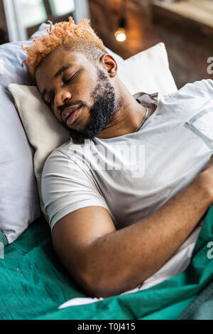 Top view of a pleasant nice man Stock Photo