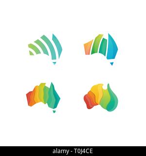 Abstract Australia Colorful Concept illustration vector Design template. Suitable for Creative Industry, Multimedia, entertainment, Educations, Shop,  Stock Vector