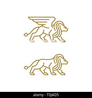 Abstract Lion Luxury illustration vector Design template. Suitable for Creative Industry, Multimedia, entertainment, Educations, Shop, and any related Stock Vector