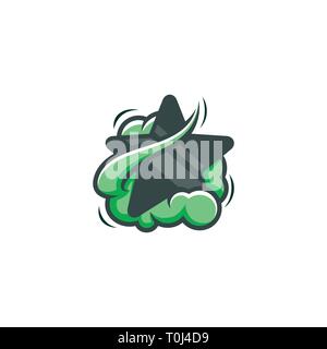 Smoke and Star Concept illustration vector Design template.  Suitable for Creative Industry, Multimedia, entertainment, Educations, Shop, and any rela Stock Vector