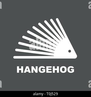 Hedgehog sign design on dark background. Illustration vector. EPS 10 Stock Vector