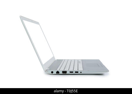 Isolated laptop with empty space on white background. Stock Photo