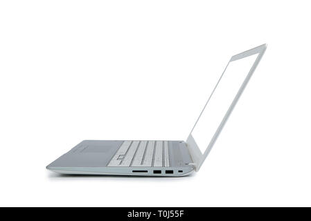 Isolated laptop with empty space on white background. Stock Photo