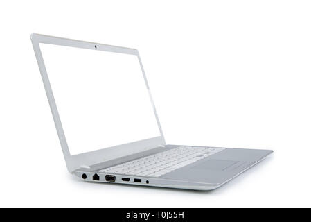 Isolated laptop with empty space on white background. Stock Photo