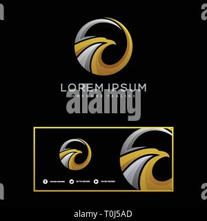 Abstract Eagle Luxury illustration vector template. Suitable for Creative Industry, Multimedia, entertainment, Educations, Shop, and any related busin Stock Vector