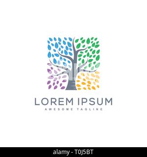 Abstract Tree illustration vector template. Suitable for Creative Industry, Multimedia, entertainment, Educations, Shop, and any related business Stock Vector